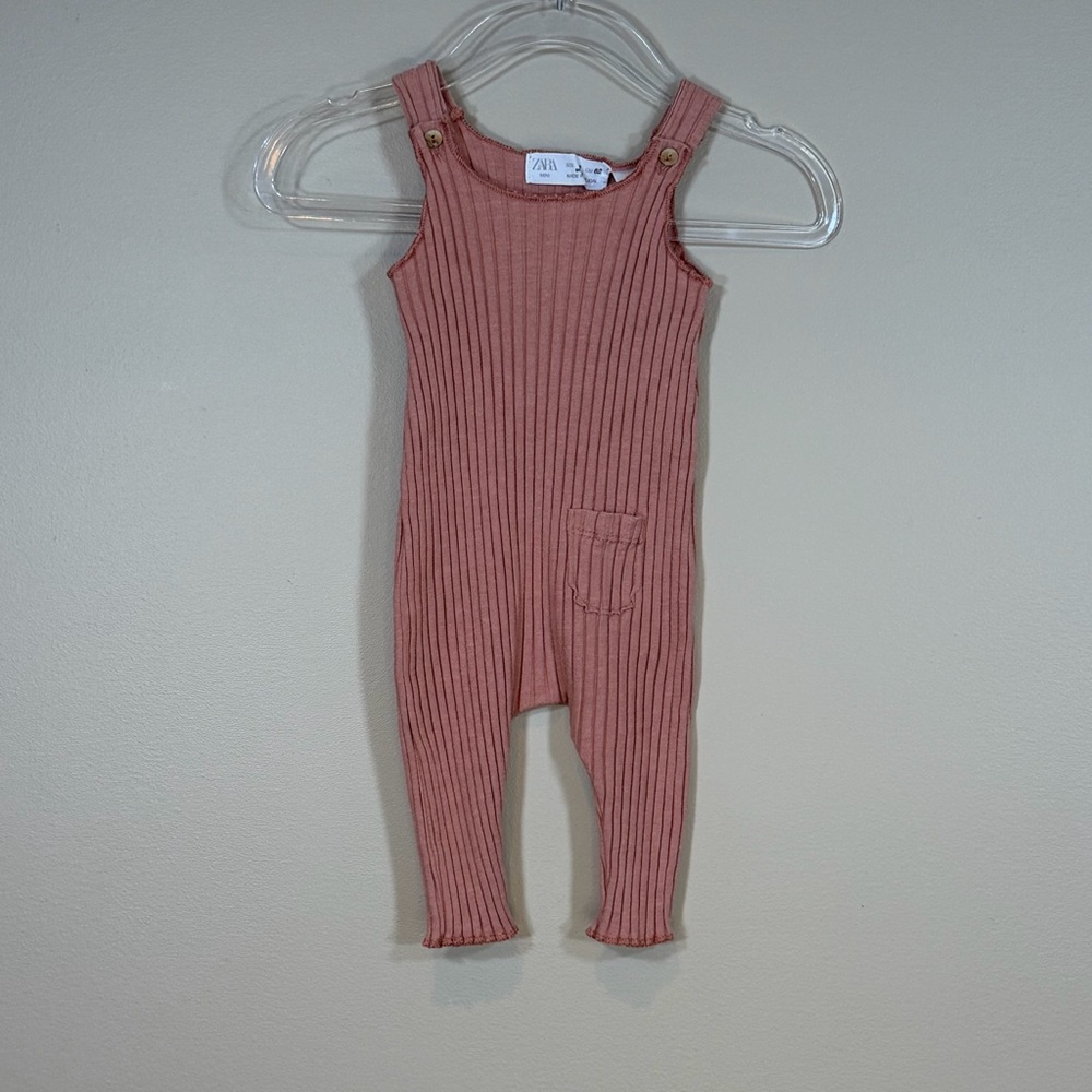 Zara Rust Ribbed Romper